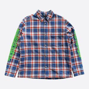 Chrome Hearts Blue & Green Floral Padded Flannel Jacket